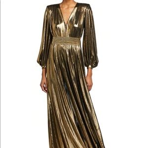 Bronx & Banco Metallic Long Sleeve Gown